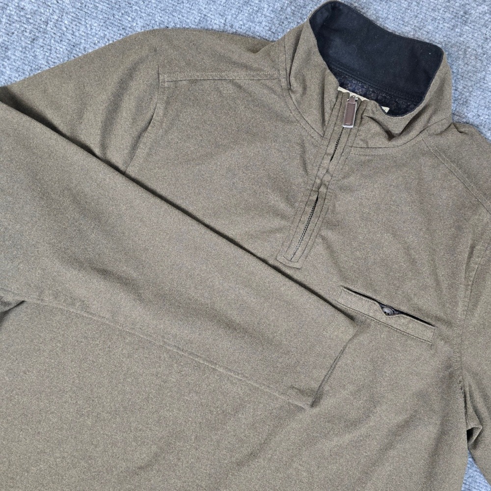 Age of Wisdom Men's M/M Brown 1/4 Zip Pullover Long Sleeve Casual‎ Shirt